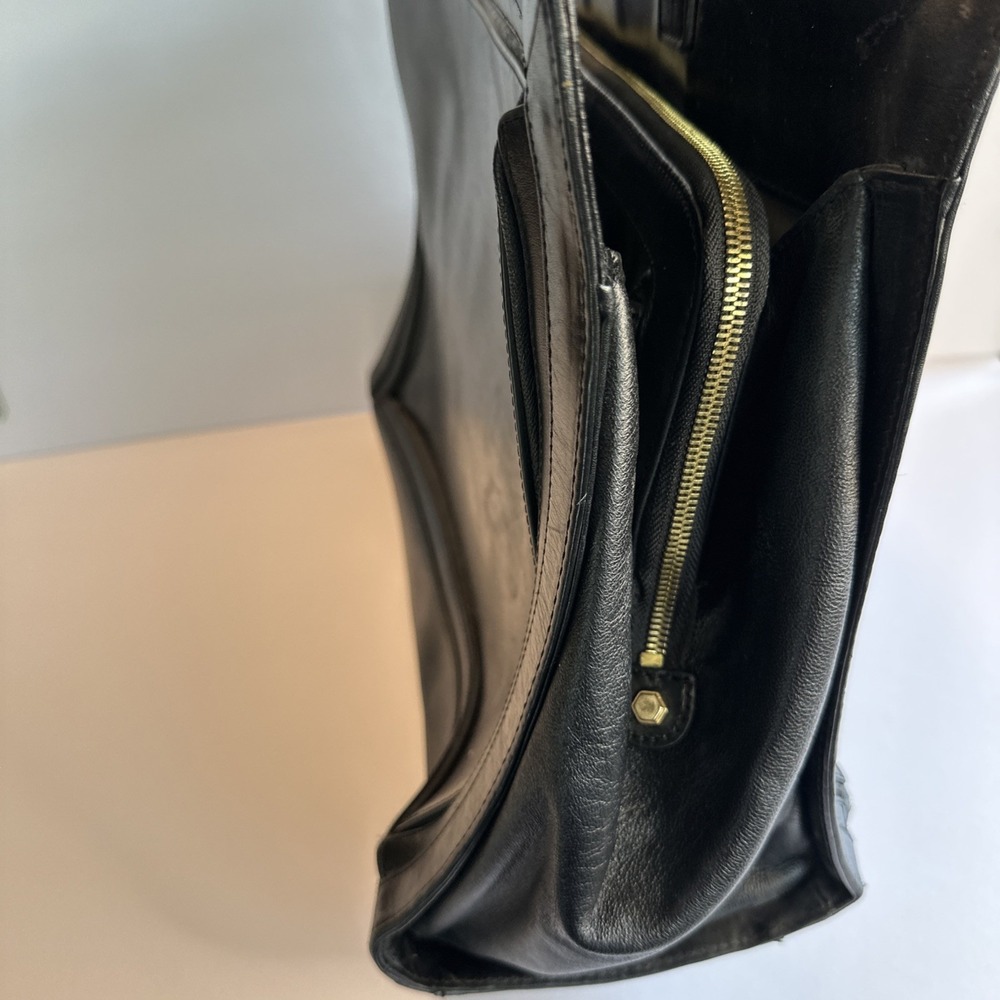 Z Spoke Zac Posen Black Leather Briefcase - Picture 4 of 15